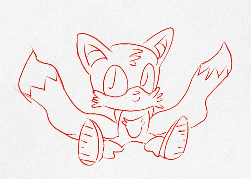 A doodle of Tails. Click through to its dedicated webpage for a more detailed description.
