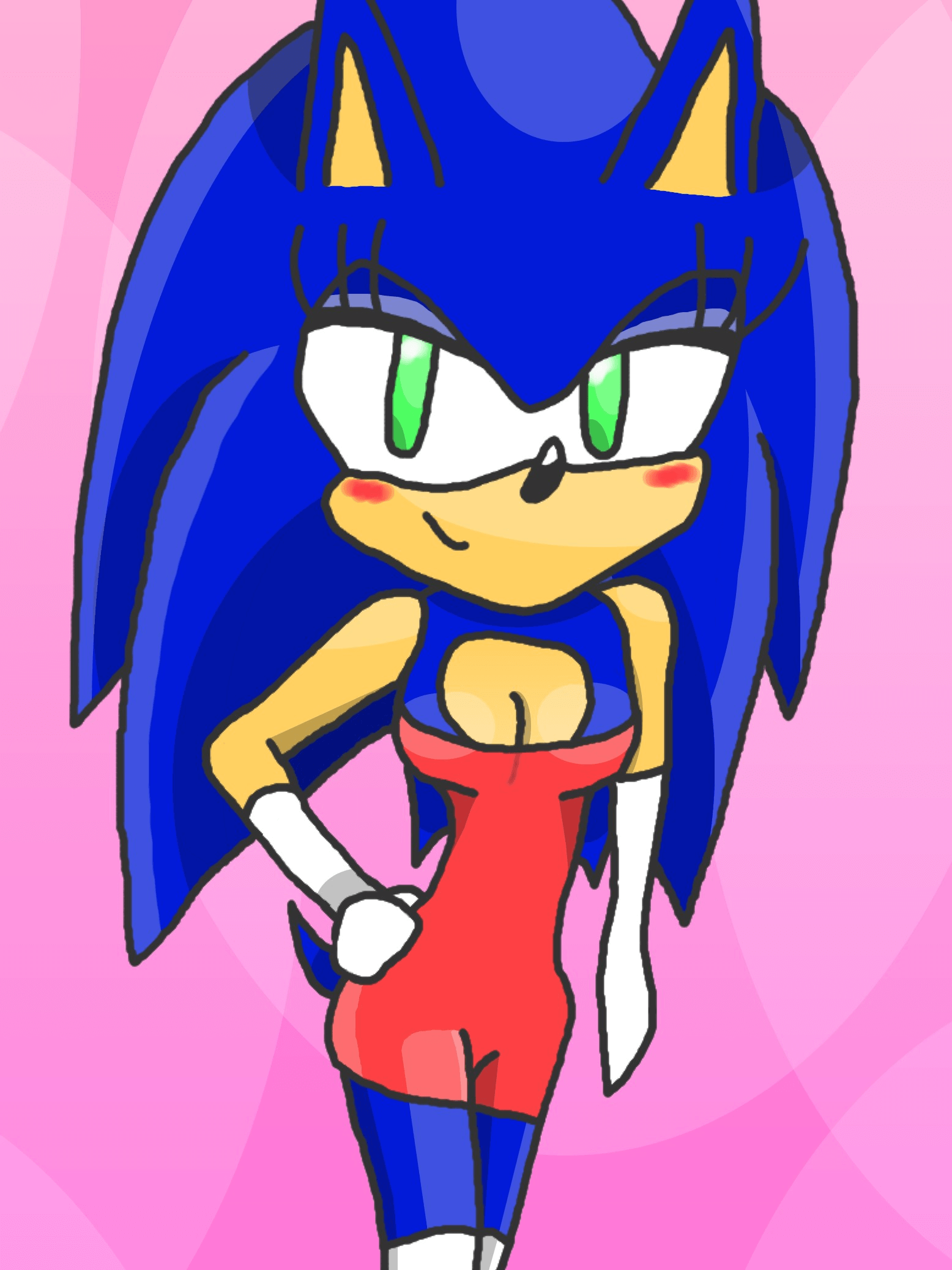 A femme Sonic posing in a sexy red dress. Click through to its dedicated webpage for a more detailed description.