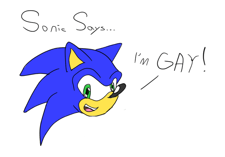A drawing of Sonic declaring that he’s gay. Click through to its dedicated webpage for a more detailed description.