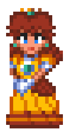 Pixel art Princess Daisy. Click through to its dedicated webpage for a more detailed description.