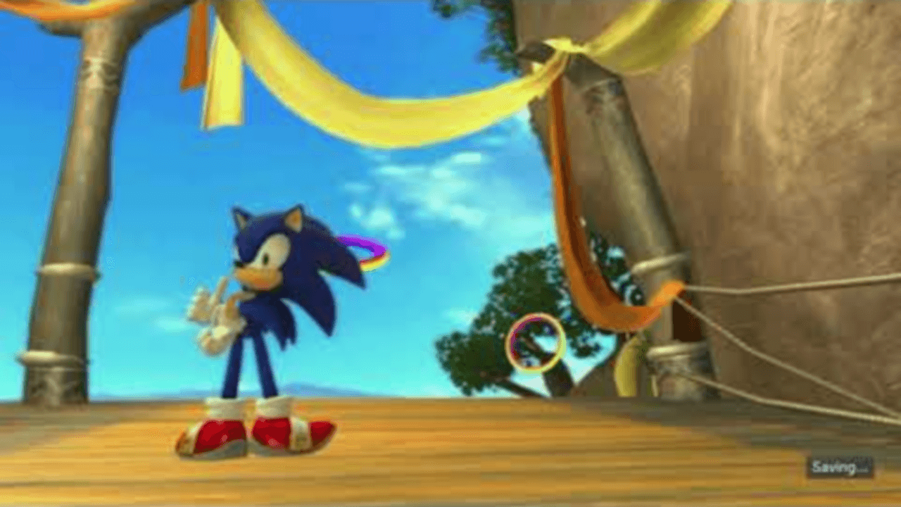 Thumbnail for Felicia and Wynne’s fifth stream of Sonic Unleashed. It features a victorious Sonic giving a thumbs-up at the end of an action level from the game.